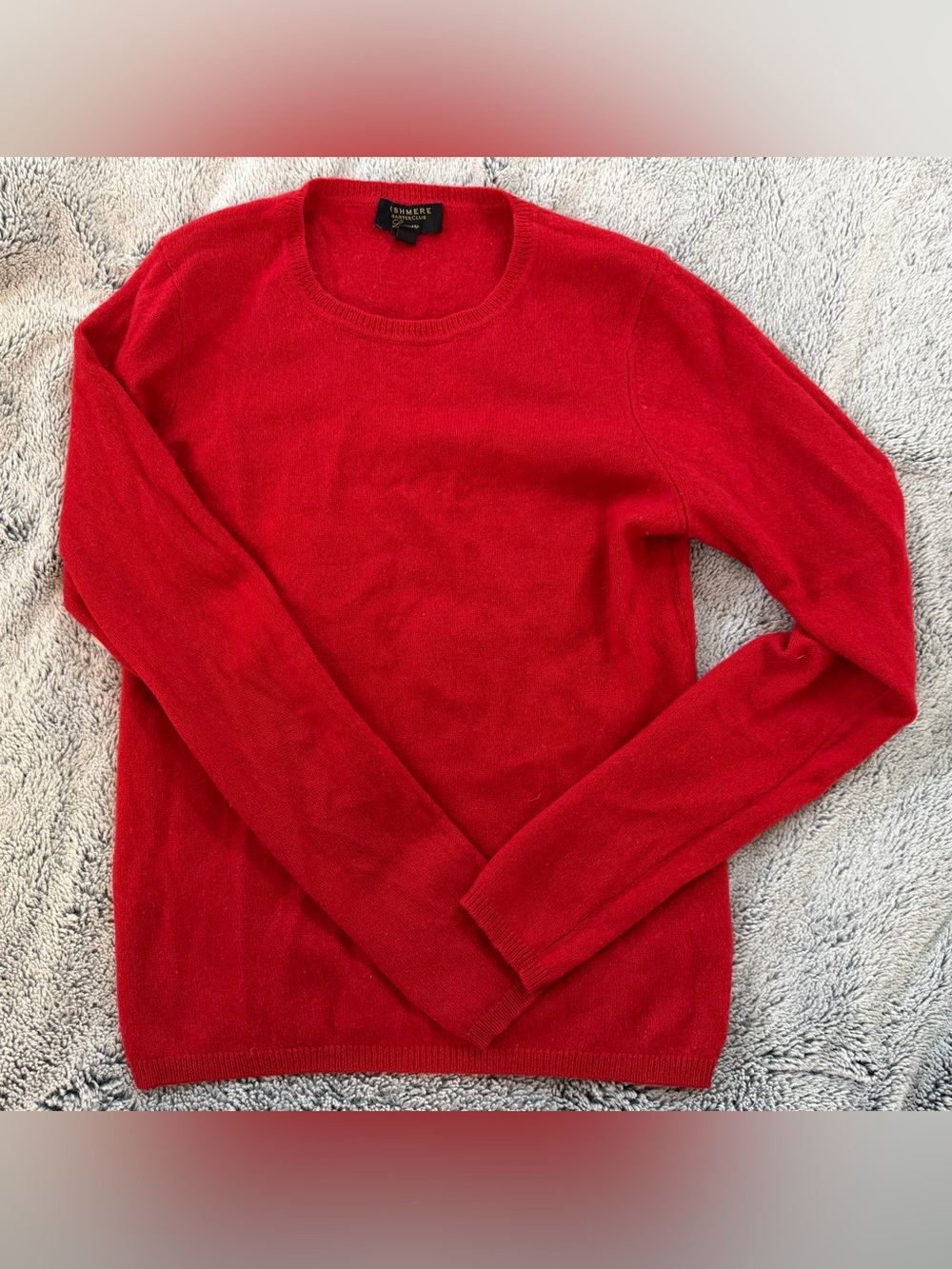Charter Club Red 100% Cashmere Crewneck Sweater